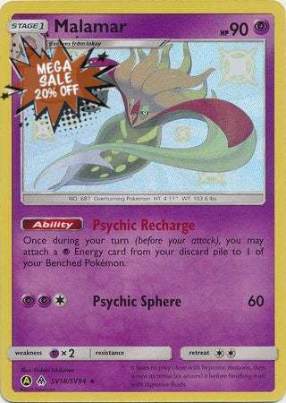 Pokemon Card Hidden Fates SV18/SV94 Malamar Shiny Rare