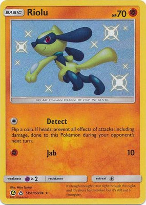Pokemon Card Hidden Fates SV21/SV94 Riolu Shiny Rare