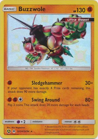 Pokemon Card Hidden Fates SV24/SV94 Buzzwole Shiny Rare