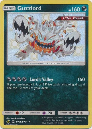 Pokemon Card Hidden Fates SV26/SV94 Guzzlord Shiny Rare