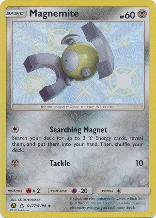 <transcy>Pokemon Card Hidden Fates SV27 / SV94 Magnemite Shiny Rare</transcy>