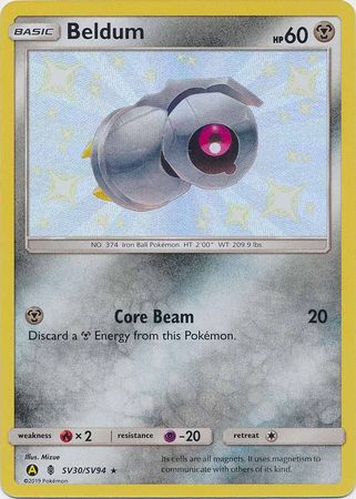 Pokemon Card Hidden Fates SV30/SV94 Beldum Shiny Rare