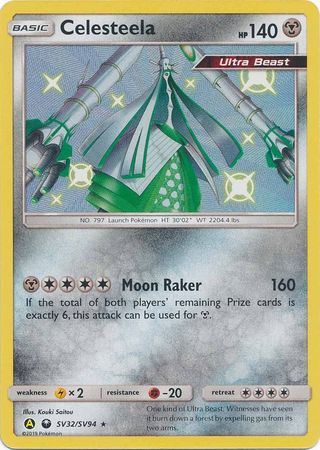 Pokemon Card Hidden Fates SV32/SV94 Celesteela Shiny Rare