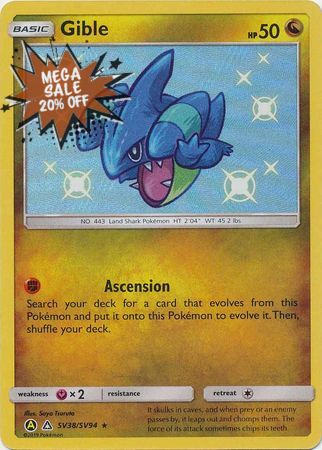 Pokemon Card Hidden Fates SV38/SV94 Gible Shiny Rare