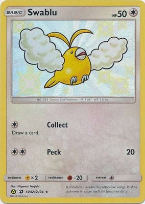 Pokemon Card Hidden Fates SV42/SV94 Swablu Shiny Rare