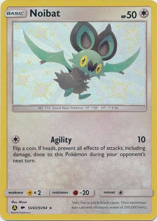 Pokemon Card Hidden Fates SV43/SV94 Noibat Shiny Rare