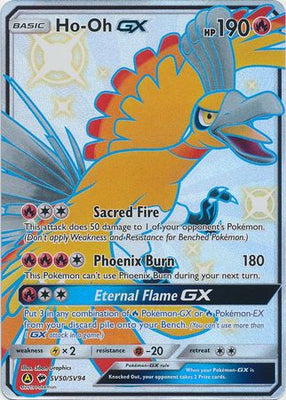<transcy>Pokemon Card Hidden Fates SV50 / SV94 Ho-Oh GX Ultra Sjælden</transcy>
