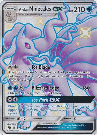 Pokemon Card Hidden Fates SV53/SV94 Alolan Ninetales GX Ultra Rare