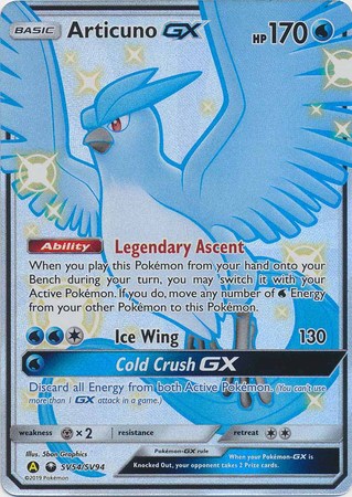 Pokemon Card Hidden Fates SV54/SV94 Articuno GX Ultra Rare