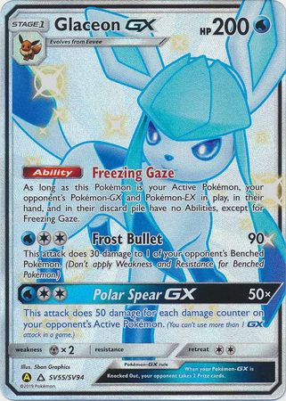 Pokemon Card Hidden Fates SV55/SV94 Glaceon GX Ultra Rare