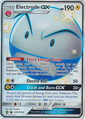 Pokemon Card Hidden Fates SV57/SV94 Electrode GX Ultra Rare
