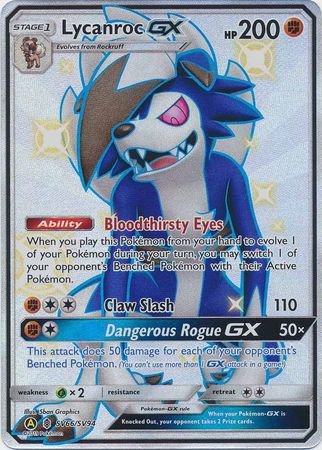 <transcy>بطاقة البوكيمون المصائر المخفية SV66 / SV94 Lycanroc GX Ultra Rare</transcy>