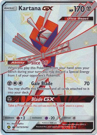 <transcy>Pokemon Card Hidden Fates SV73 / SV94 Kartana GX Ultra Sjælden</transcy>