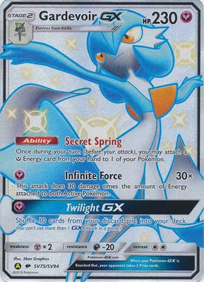 <transcy>Pokemon Card Hidden Fates SV75 / SV94 Gardevoir GX Ultra Sjælden</transcy>