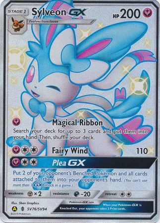 <transcy>宠物小精灵卡隐藏的命运SV76 / SV94 Sylveon GX Ultra稀有</transcy>