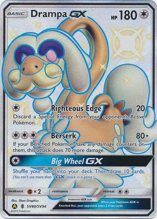 Pokemon Card Hidden Fates SV80/SV94 Drampa GX Ultra Rare