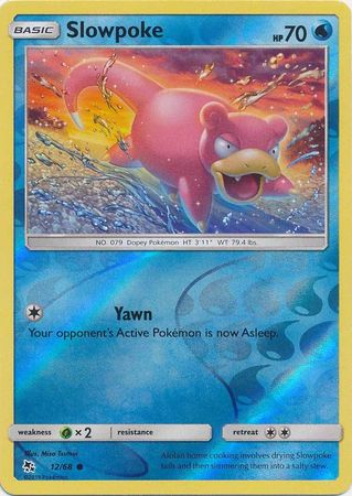 Pokemon Card Hidden Fates 12/68 Slowpoke Common Reverse Holo