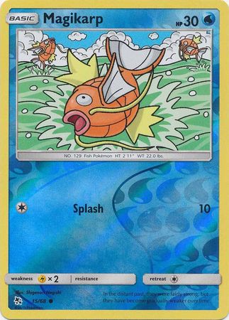 <transcy>Pokemon Card Hidden Fates 15/68 Magikarp Common Reverse Holo</transcy>