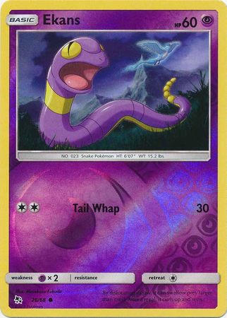 Pokemon Card Hidden Fates 26/68 Ekans Common Reverse Holo