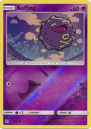 <transcy>الأقدار المخفية لبطاقة البوكيمون 28/68 Koffing Common Reverse Holo</transcy>