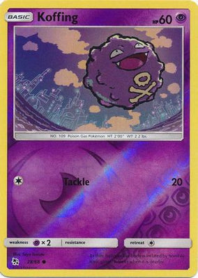 Pokemon Card Hidden Fates 28/68 Koffing Common Reverse Holo