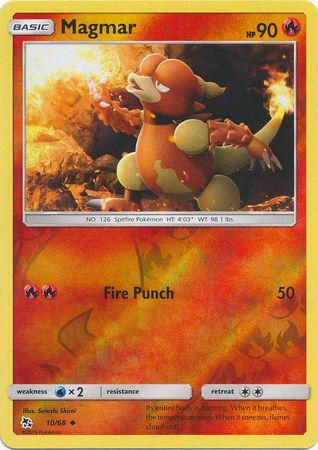 Pokemon Card Hidden Fates 10/68 Magmar Uncommon Reverse Holo
