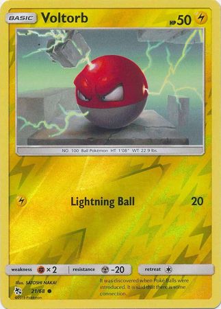 Pokemon Card Hidden Fates 21/68 Voltorb Common Reverse Holo