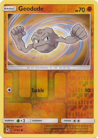 Pokemon Card Hidden Fates 33/68 Geodude Common Reverse Holo