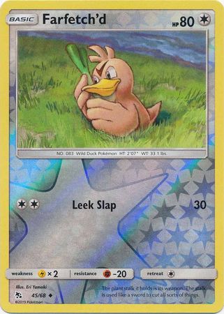 <transcy>Pokemon Card Hidden Fates 45/68 Farfetch&#39;d Ikke almindelig Omvendt Holo</transcy>