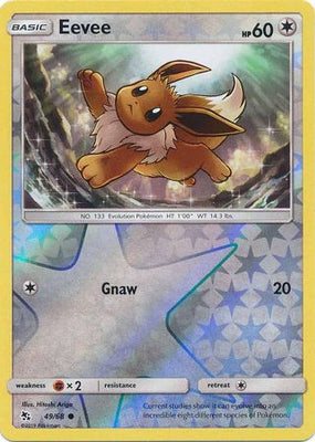 <transcy>Pokemon Card Hidden Fates 49/68 Eevee Common Reverse Holo</transcy>