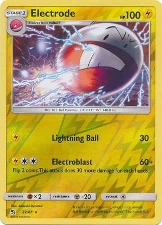 Pokemon Card Hidden Fates 22/68 Electrode Rare Reverse Holo