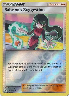 Pokemon Card Hidden Fates 65/68 Sabrina's Suggestion Supporter Uncommon Reverse Holo