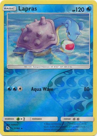 <transcy>مصائر مخفية لبطاقة البوكيمون 17/68 Lapras Rare Reverse Holo</transcy>