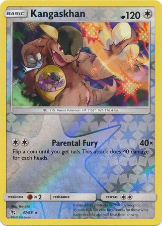 <transcy>Pokemon Card Hidden Fates 47/68 Kangaskhan Sjælden omvendt Holo</transcy>