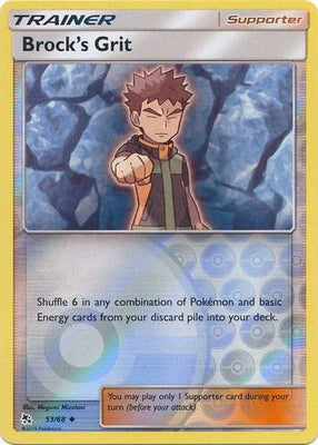 Pokemon Card Hidden Fates 53/68 Brock's Grit Supporter Uncommon Reverse Holo