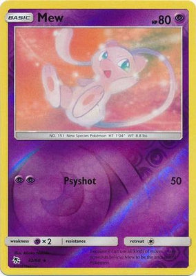 <transcy>Pokemon Card Hidden Fates 32/68 Mew Sjælden omvendt Holo</transcy>