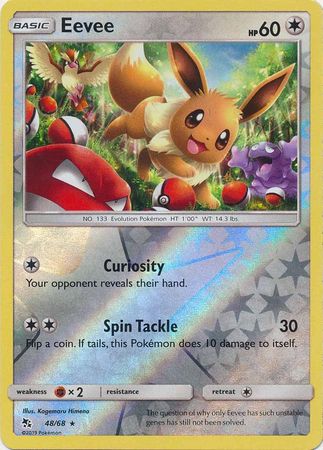 <transcy>مصائر مخفية لبطاقة البوكيمون 48/68 Eevee Rare Reverse Holo</transcy>