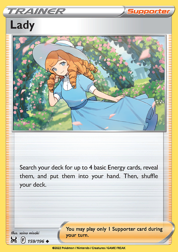 Pokemon Card Lost Origin 159/196 Lady Supporter Uncommon *MINT*