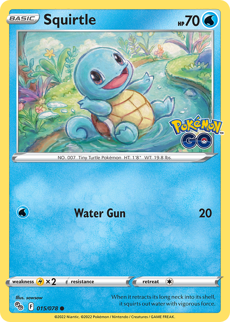 Pokemon Card Pokemon Go 15/78 Squirtle Common *MINT*