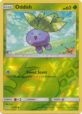 <transcy>بطاقة Pokemon Cosmic Eclipse 002/236 2/236 Oddish Reverse Holo Common</transcy>