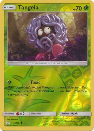 Pokemon Card Cosmic Eclipse 005/236 5/236 Tangela Reverse Holo Common