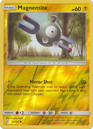 Pokemon Card Cosmic Eclipse 068/236 68/236 Magnemite Reverse Holo Common