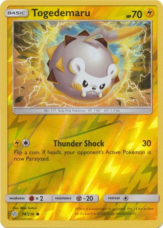 Pokemon Card Cosmic Eclipse 074/236 74/236 Togedemaru Reverse Holo Common