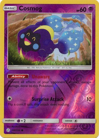 Pokemon Card Cosmic Eclipse 100/236 Cosmog Reverse Holo Common