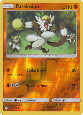 Pokemon Card Cosmic Eclipse 125/236 Passimian Reverse Holo Common