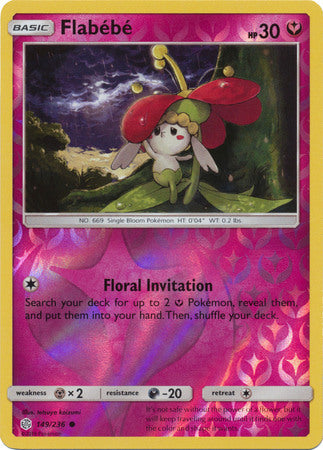 <transcy>Pokemon Card Cosmic Eclipse 149/236 Flabébé Reverse Holo Common</transcy>