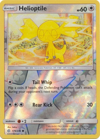 <transcy>Pokemon Card Cosmic Eclipse 179/236 Helioptile Reverse Holo Common</transcy>