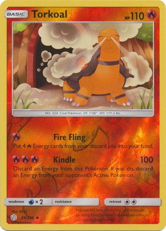 <transcy>Pokemon Card Cosmic Eclipse 029/236 29/236 Torkoal Reverse Holo Gelegentlich</transcy>