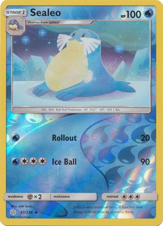 <transcy>Pokemon Card Cosmic Eclipse 051/236 51/236 Sealeo Reverse Holo Gelegentlich</transcy>