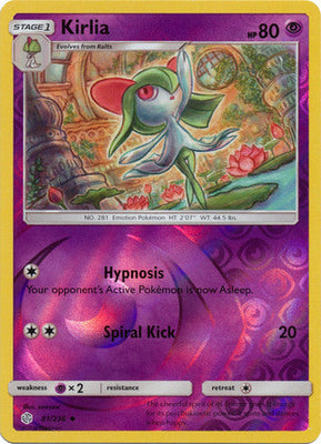 Pokemon Card Cosmic Eclipse 081/236 81/236 Kirlia Reverse Holo Uncommon